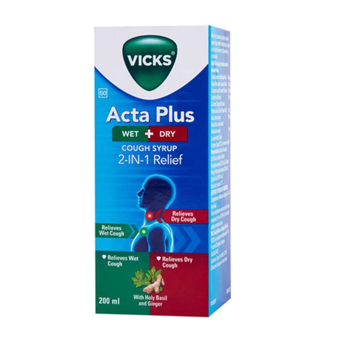 Vicks Acta Plus Cough Syrup 2 in 1 Relief - 200ml