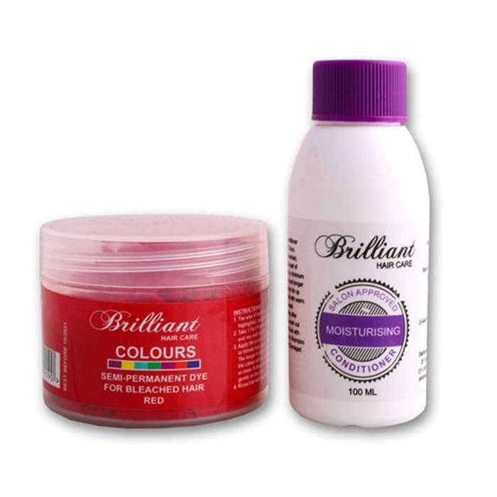 Brilliant Colours Hair Dye Combo Pack - Semi Permanent Dye Powder - red