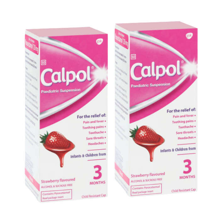 Calpol Paediatric Suspension Syrup 2 x 100ml Pack
