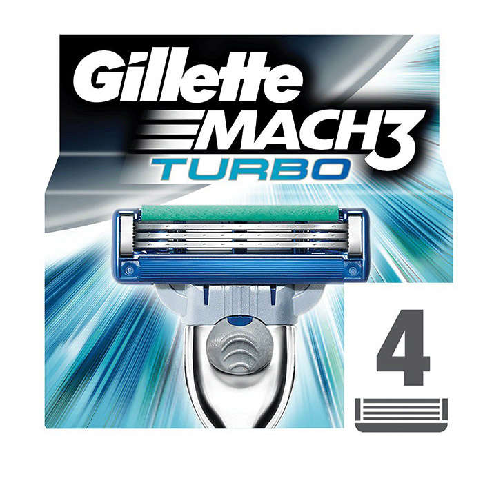 Gillette Mach3 Turbo Razor Blades - 4's
