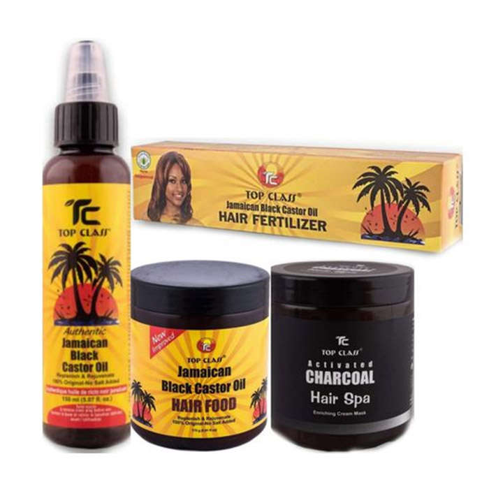 Hair Regrowth Kit- Mask, Jamaican Black Castor Oil Hairfood, Oil & Fertilizer