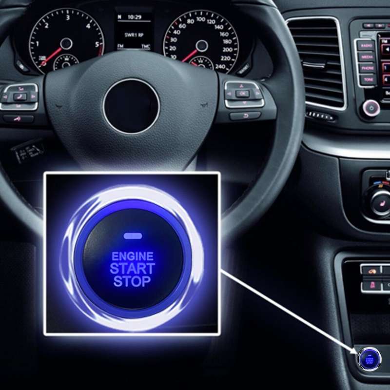 Car Alarm Start Stop Button Engine Keyless Entry System Push Button Starter Stop Auto