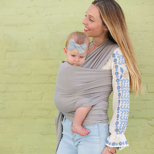 Boba Wrap Carrier - Bamboo Light Grey - Baby Carriers Australia