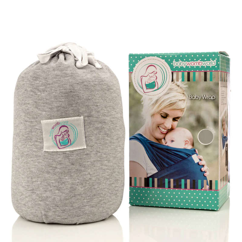 BabyWombWorld Baby Wrap Carrier - Ultra-Soft, for Newborns & Toddlers (Grey)