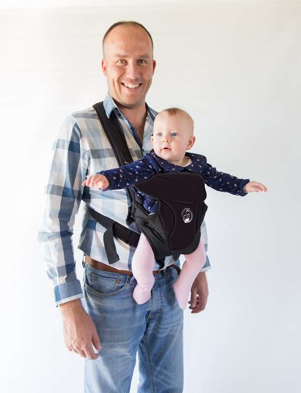 BabyWombWorld Classic Front & Back 3-in-1 Baby Carrier - Black (Demo)