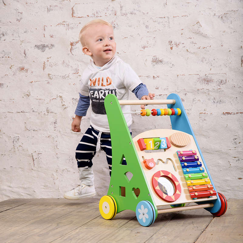 Push and Pull Learning &amp; Playing Wooden Baby Walker