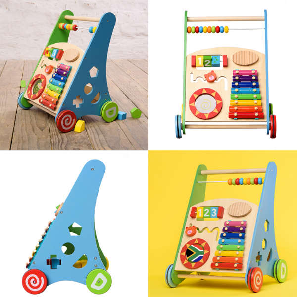 Push and Pull Learning &amp; Playing Wooden Baby Walker