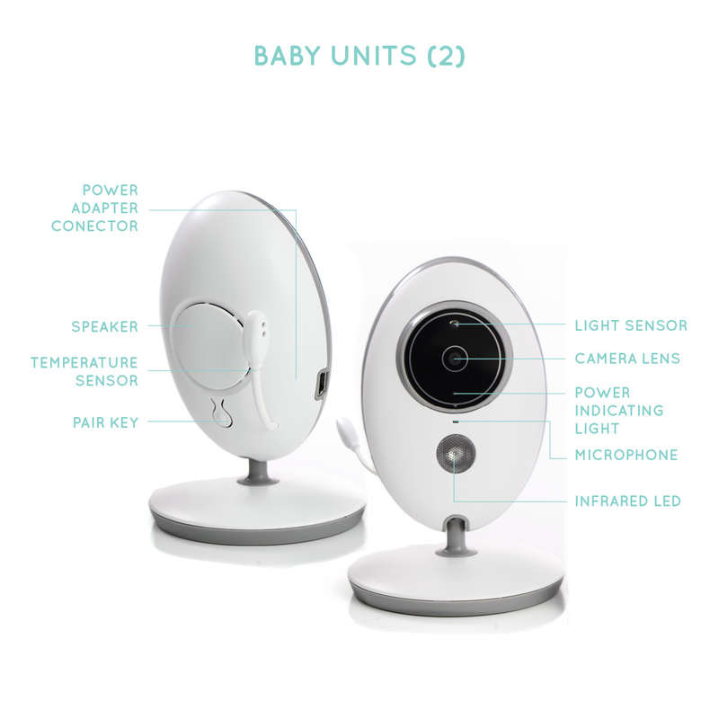 BabyWombWorld Video Baby Monitor with 2 Cameras, Audio & Night Vision