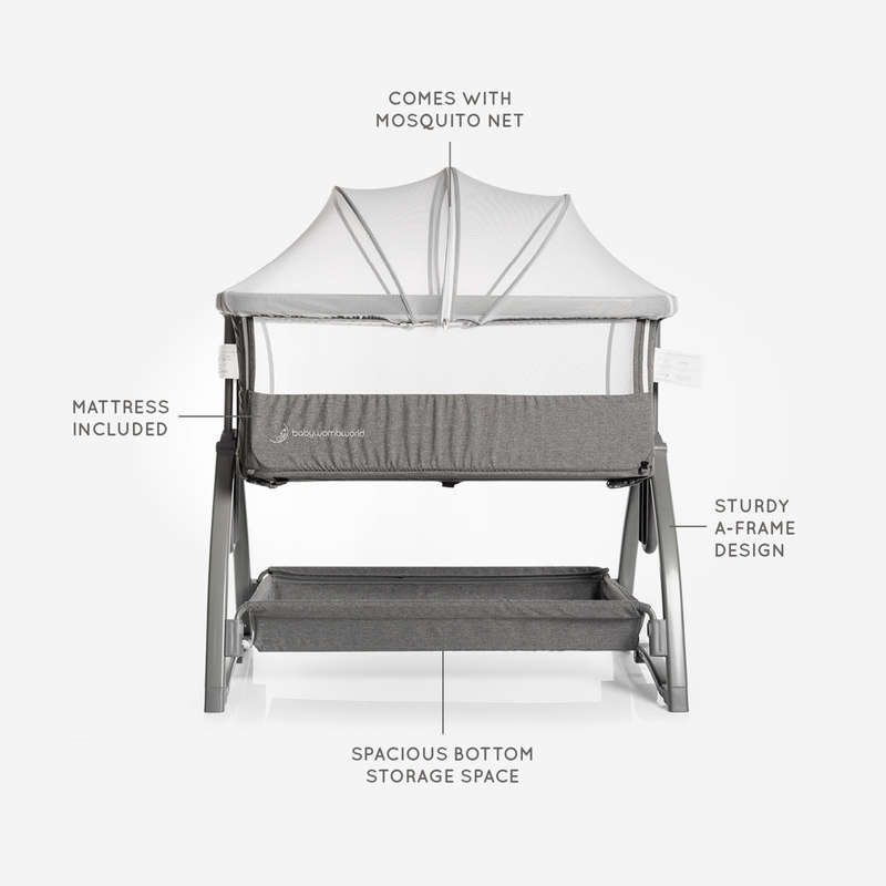 BabyWombWorld Premium Baby Co Sleeper Bed and Crib with Mosquito Net