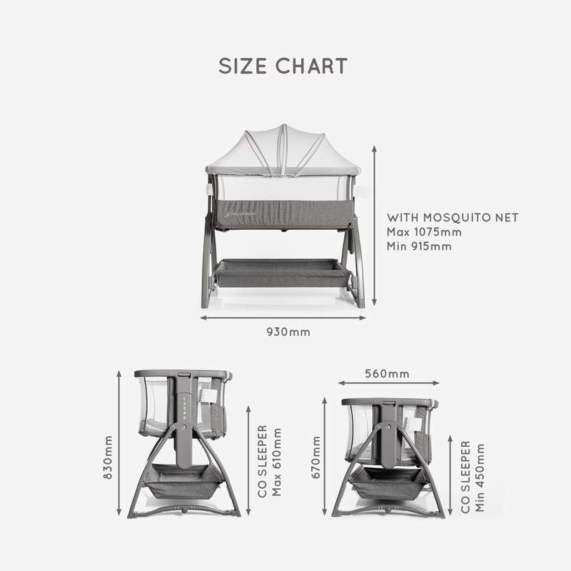 BabyWombWorld Premium Baby Co Sleeper Bed and Crib with Mosquito Net