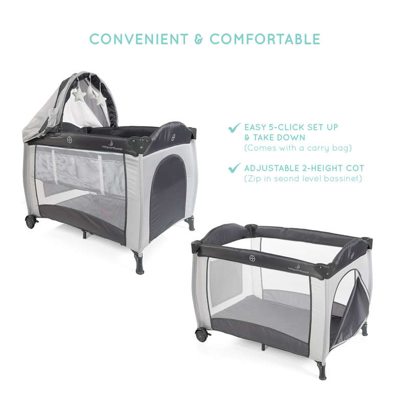 Inger Baby Camp Cot with Changing Table and Mosquito Net (Demo)