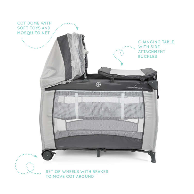 Inger Baby Camp Cot with Changing Table and Mosquito Net (Demo)