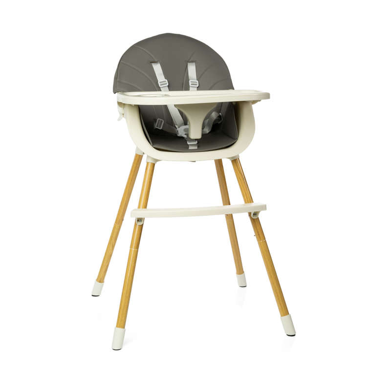 BabyWombWorld 2-in-1 Convertible Baby High Feeding Chair with Tray - Grey