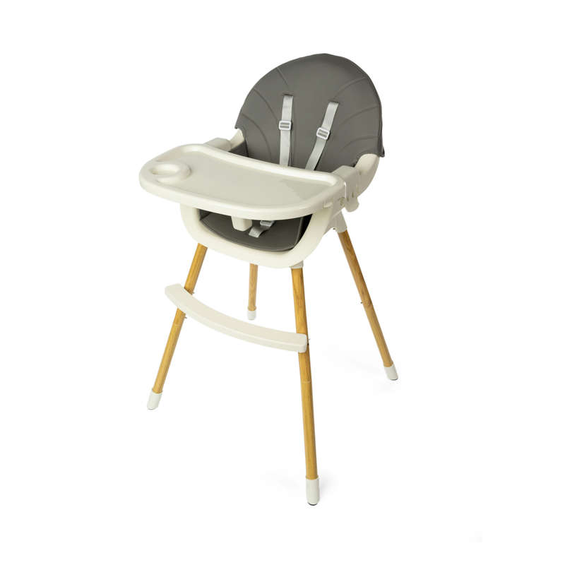 BabyWombWorld 2-in-1 Convertible Baby High Feeding Chair with Tray - Grey