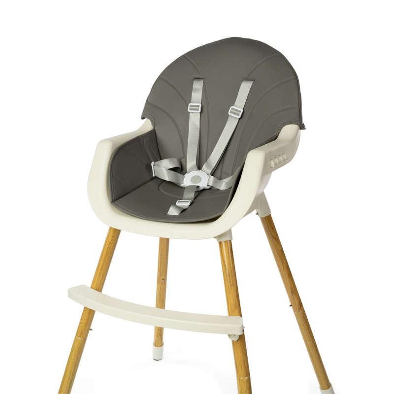 BabyWombWorld 2-in-1 Convertible Baby High Feeding Chair with Tray - Grey