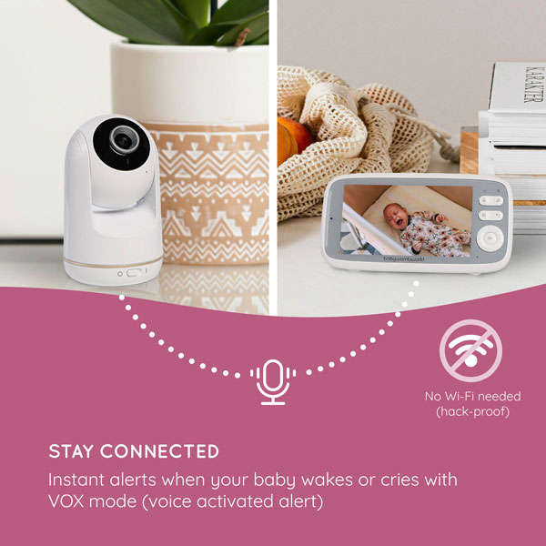 BabyWombWorld 5.1 Premium Rotating Video Baby Monitor with Audio and Night Vision