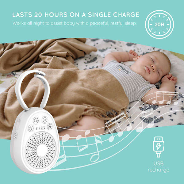 Portable White Noise and Sound Machine with Hanging Clip
