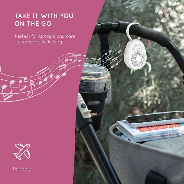 Portable White Noise and Sound Machine with Hanging Clip