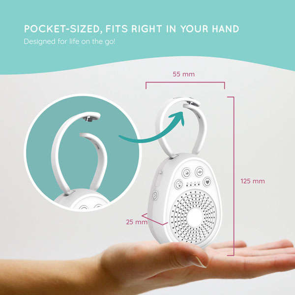 Portable White Noise and Sound Machine with Hanging Clip