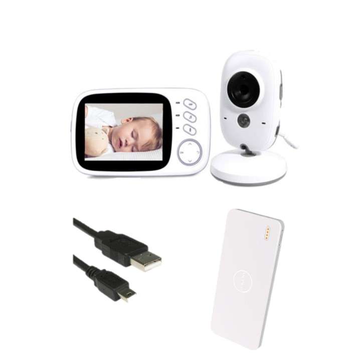 3.2" Loadshedding Video Baby Monitor & Powerbank (Includes Extra Cable and 10 000mAh Powerbank)