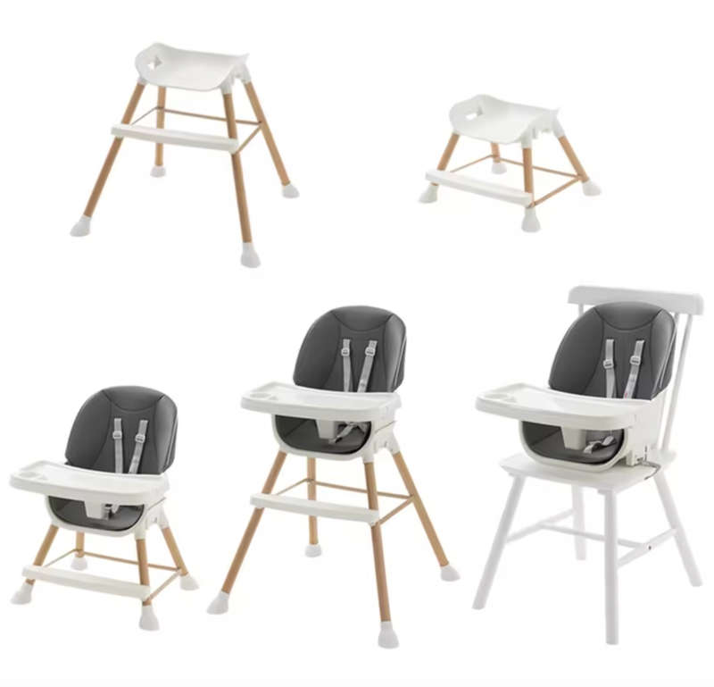 AdaptaGrow 4-in-1 Beige High Chair with Wood Grain