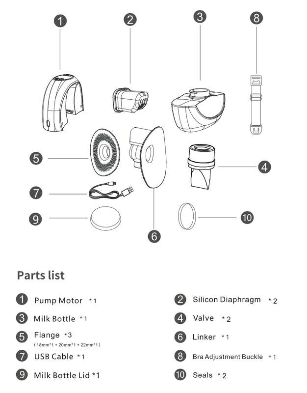 Wearable In-Bra Rechargeable Breast Pump