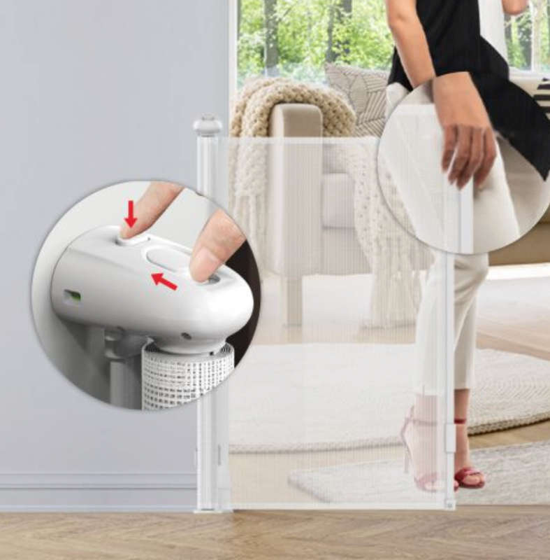 Retractable Safety Gate for Child Baby or Pets (Grey)