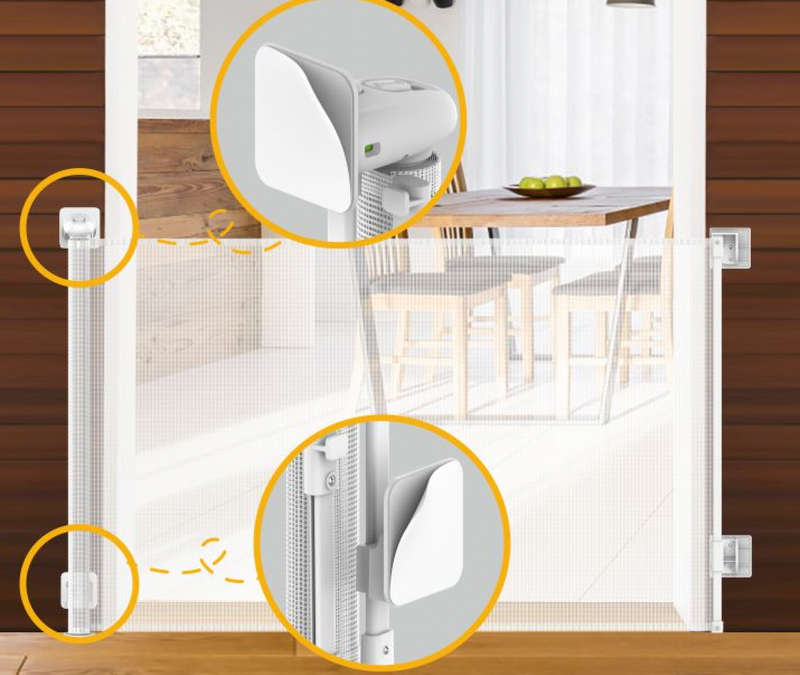 Retractable Safety Gate for Child Baby or Pets (Grey)