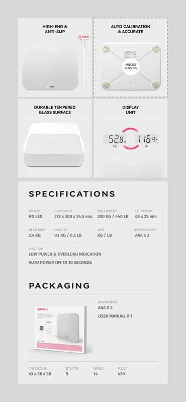 Jumper JPD-700A Bluetooth Weight scale (Demo)
