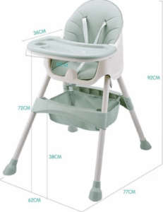 3-in-1 Portable Children's Multifunctional Dining High Chair - Moss Green (Demo)
