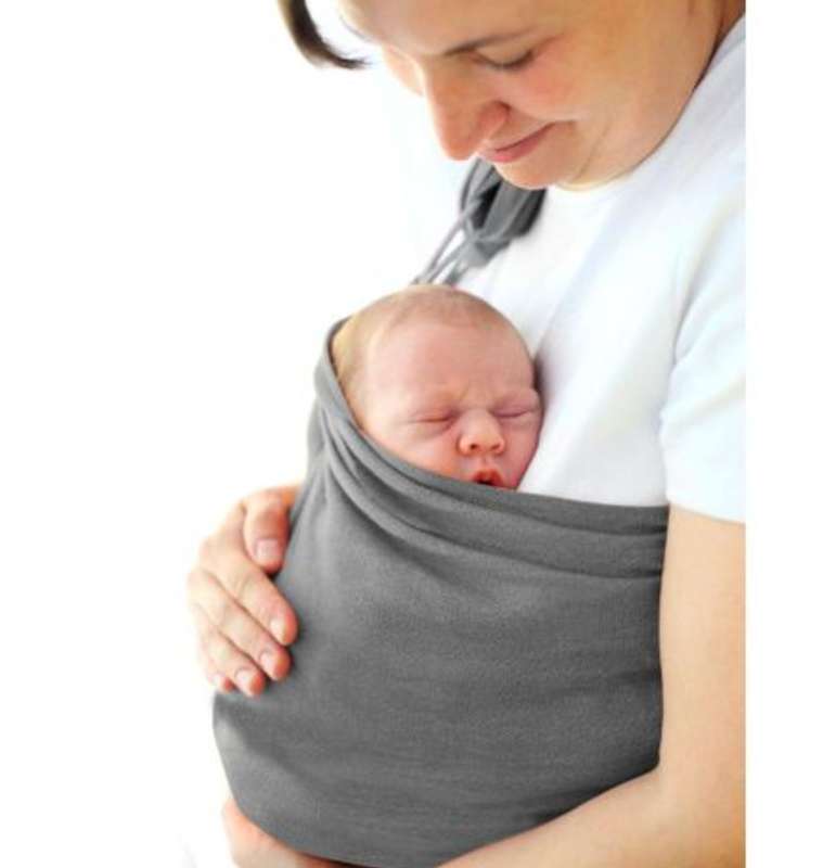 BabyWombWorld Ring Sling - Adjustable, Soft, Hands-Free Baby Carrier for Newborns & Toddlers - Grey