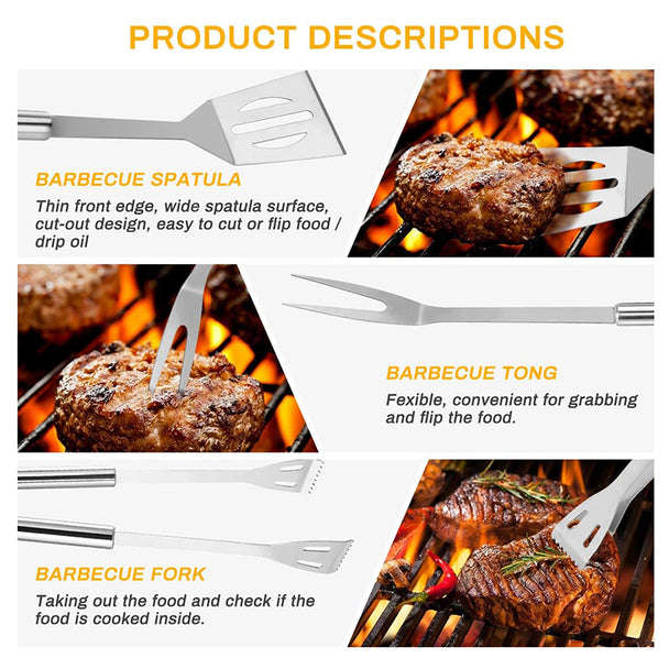 5 Piece stainless steel braai set