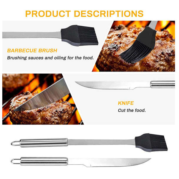 5 Piece stainless steel braai set