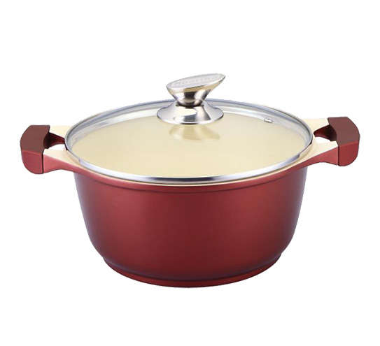 Royalty Line - 30cm,Ceramic Coating Casserole Soup Pot With Glass Lid- Black(second hand)