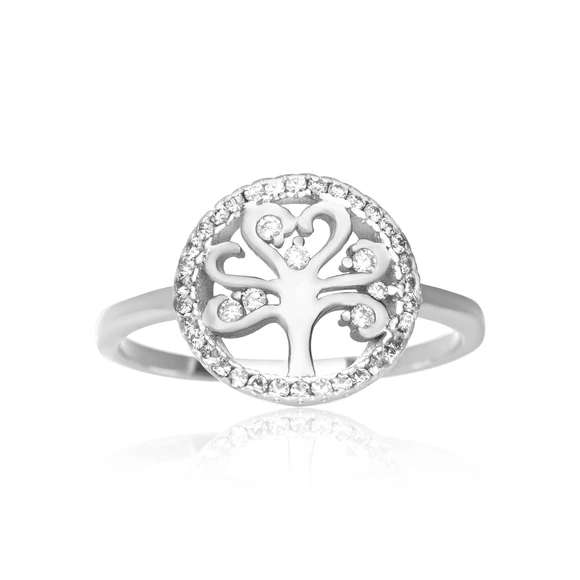Silver Cubic Tree Of Life Ring