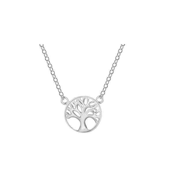 Silver Round Tree Of Life Necklace