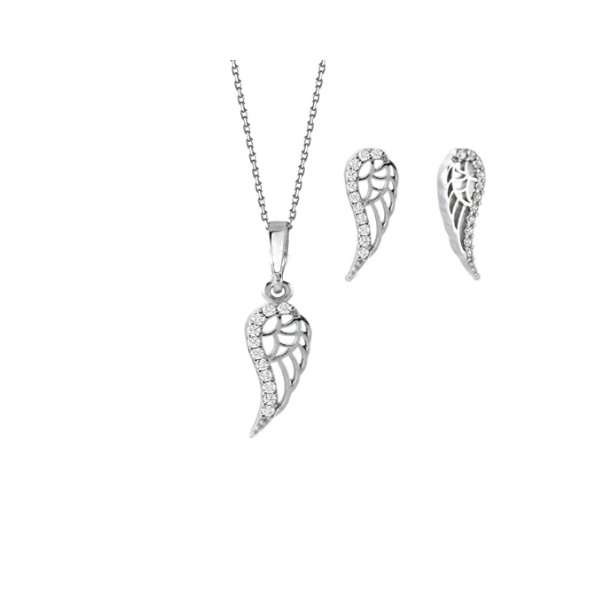 Angel Wing Earrings And Necklace