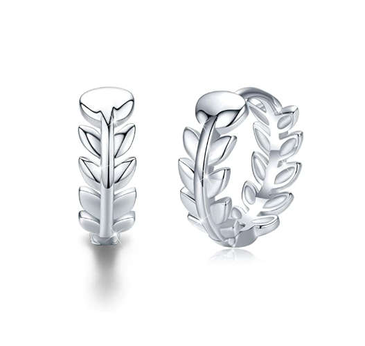 Leave Design Hoop Earrings