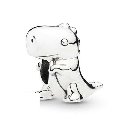 Silver Cute Dino Charm