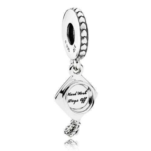 Silver Graduation Hat Charm