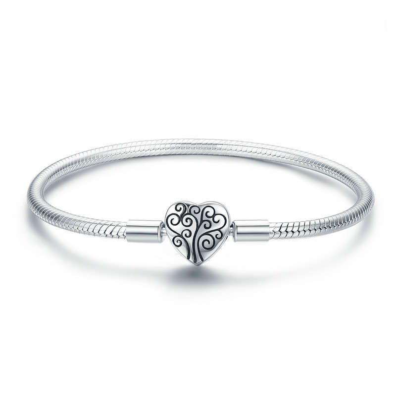 Silver Tree Of Life Clasp Bracelet