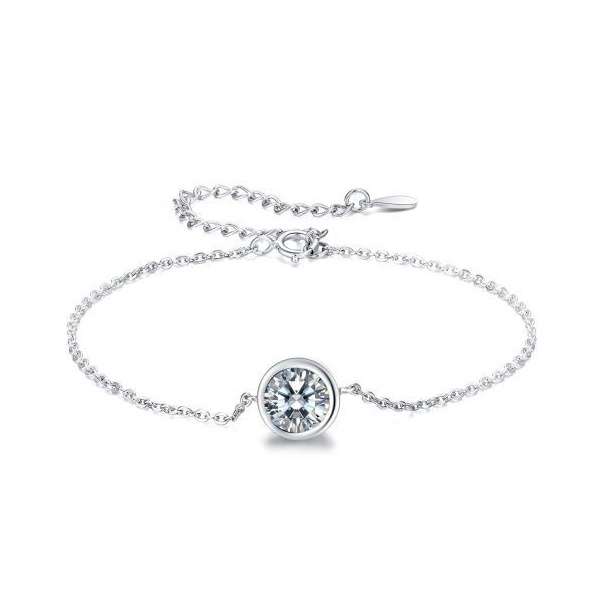 Silver Solitaire Cubic Bracelet