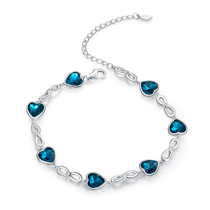 Blue Heart And Infinity Bracelet