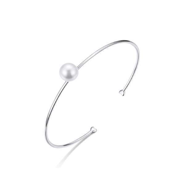 Silver Pearl Bangle