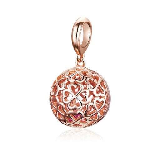 Filigree Hearts Round Charm