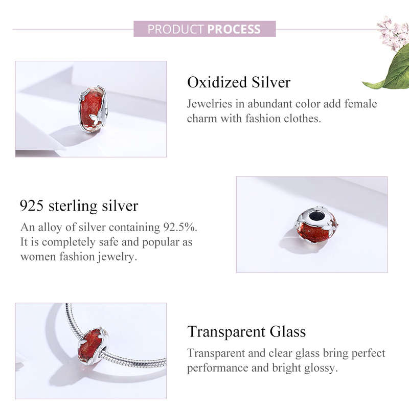 Red Murano Glass Butterfly Charm