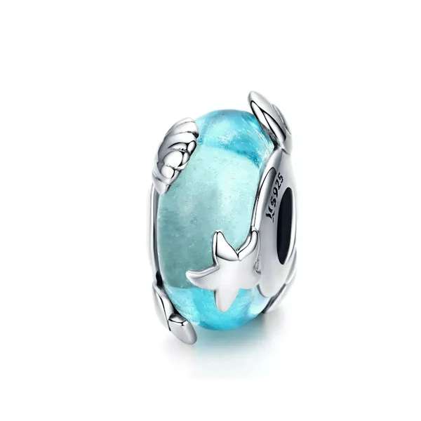 Blue Murano Glass Star Charm