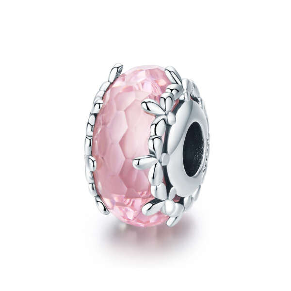Pink Faceted Murano Glass Charm