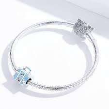 Blue Enamel Travel Suitcase Charm