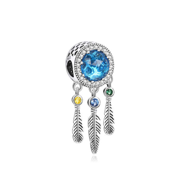 Blue Glass Dream Catcher Charm
